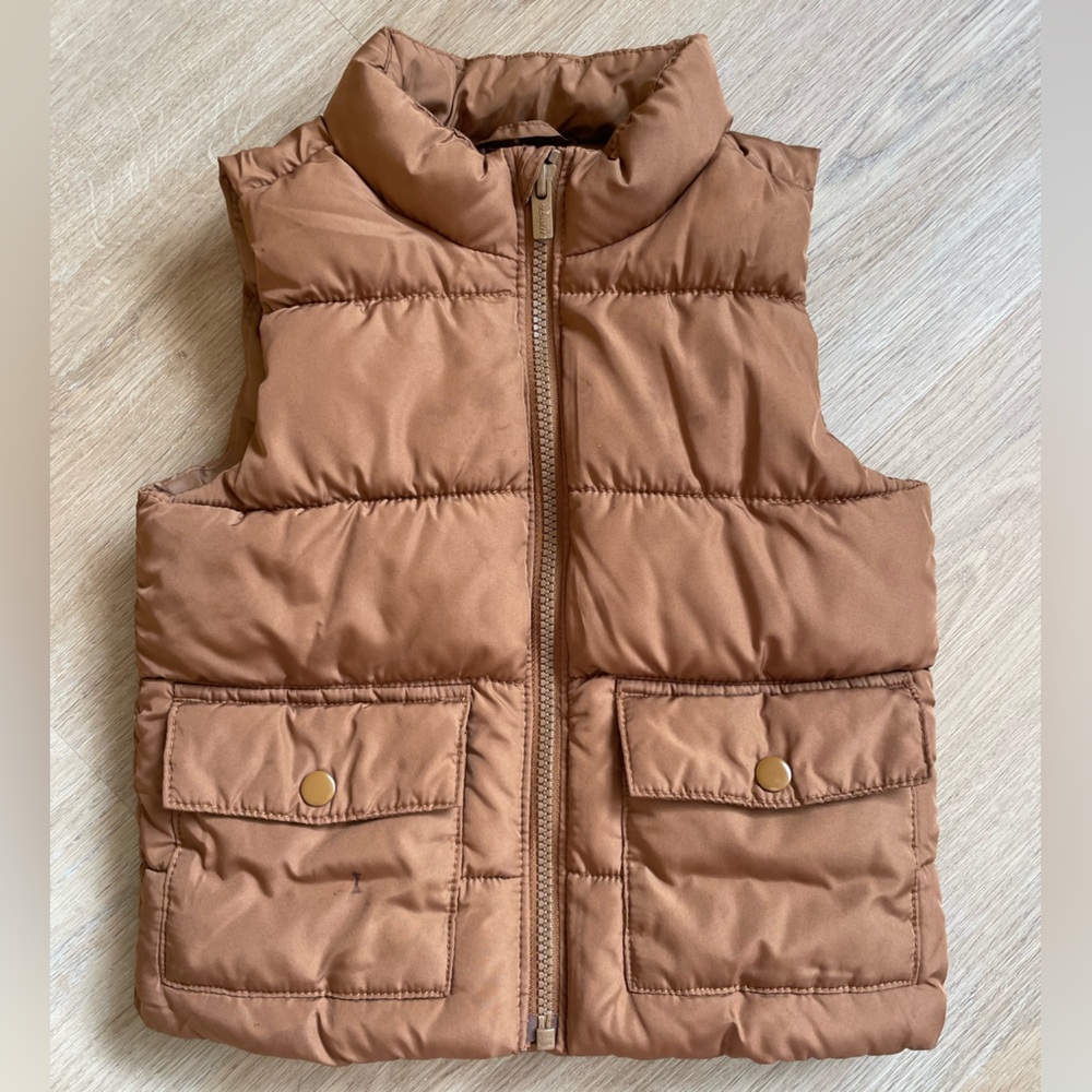 Old Navy Tan Puffer Vest Boys Size 3T